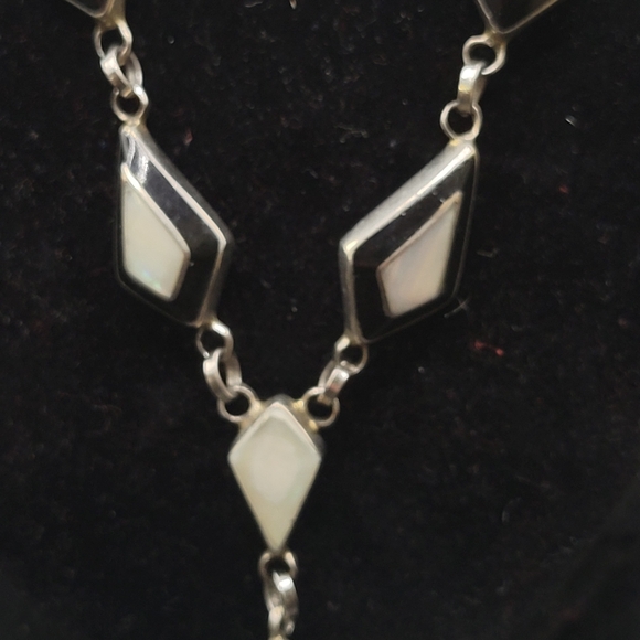 Vintage Aztec Art Deco Moonstone Necklace and bracelet Set - Picture 10 of 16